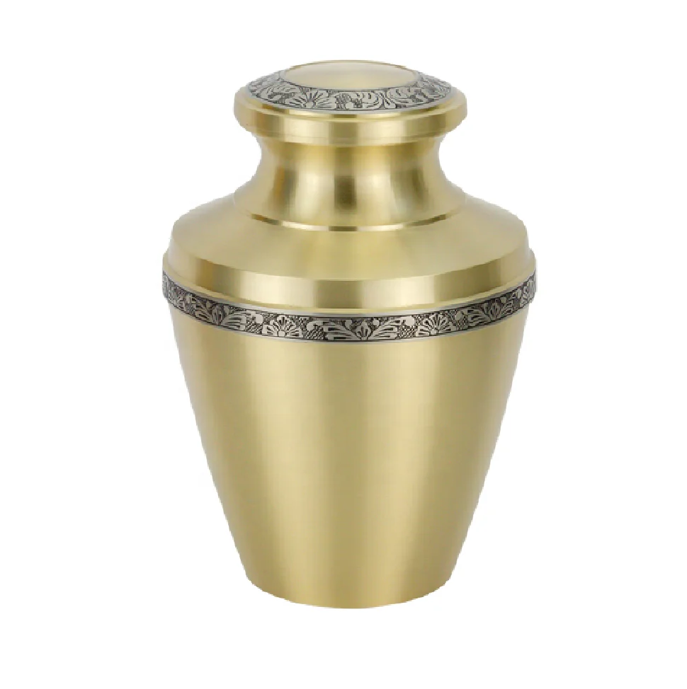 Brass Cremation Urn for Ashes in Gold Manufacturer Wholesaler