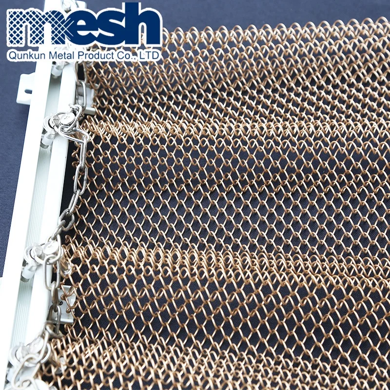 Woven Type Crimped 0.8mm Decorative Metal Mesh Screen 6meter Length