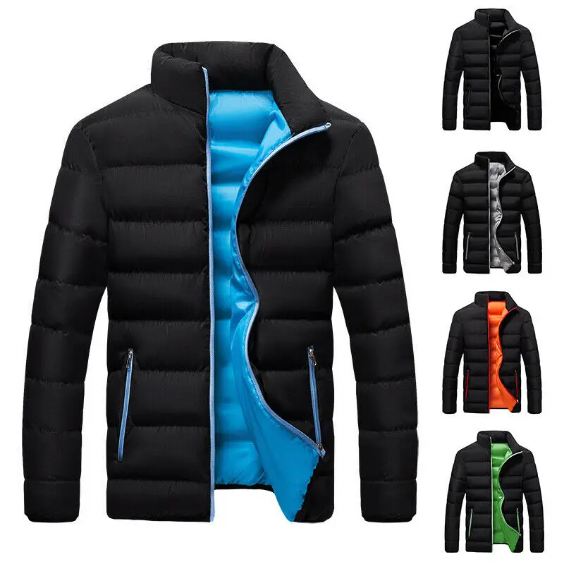 Custom Mens Quilted Padded Coat Winter Warm Bubble Puffer Jacket Thick