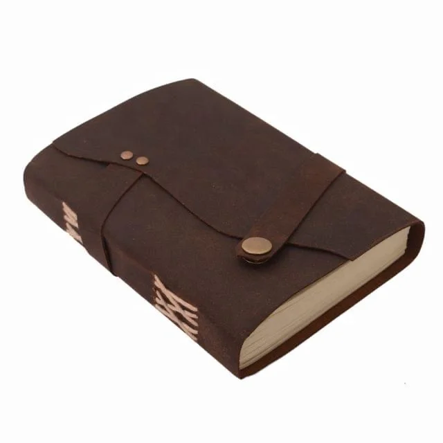 Genuine Leather Cover Hand Made Cotton Paper Journal Notebook Diary
