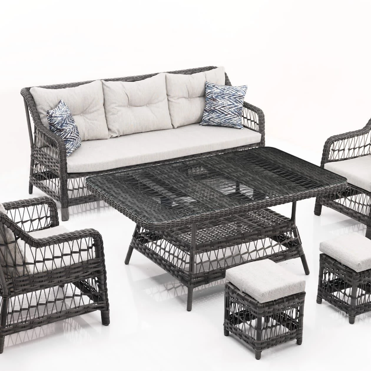 Big Campaign! Wholesale Wicker Furniture Drawar Made InTurkey Rattan Set Modern Outdoor Style Hotel Entry Use Customized Colors