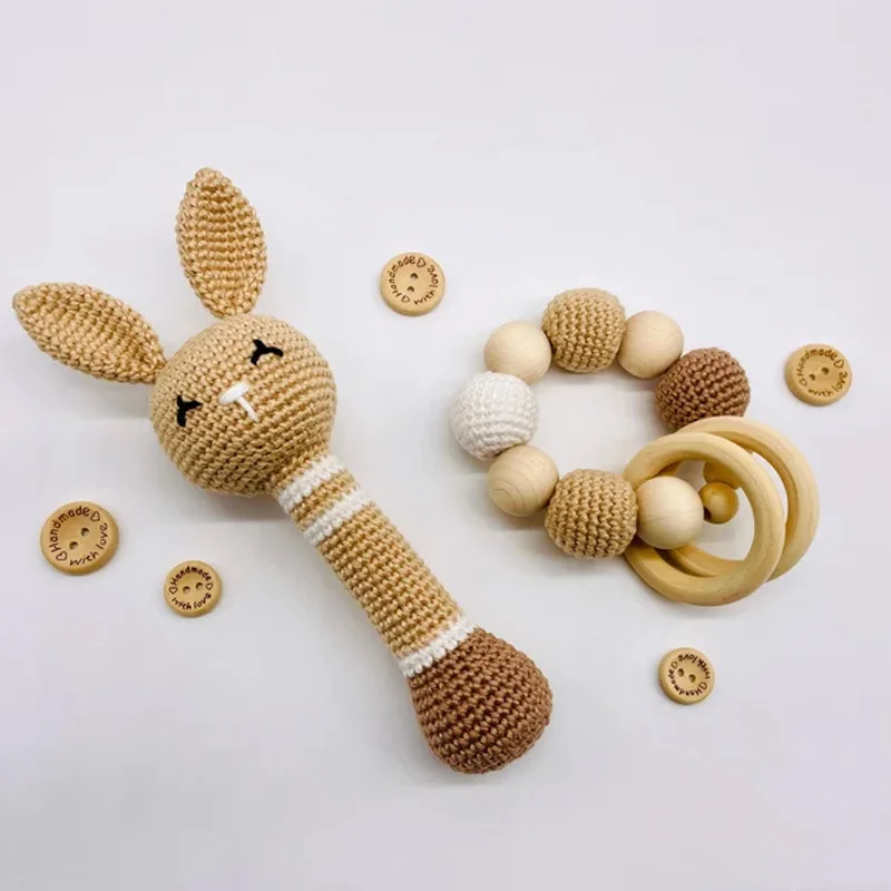 Handmade Giraffe Crochet Amigurumi Teether,Rattle,Pacifier Set Baby ...