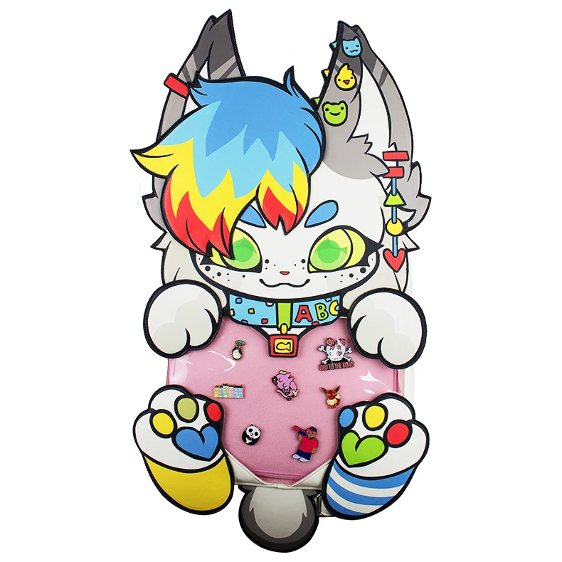 Donna Custom Cute Anime Chiara Pin Finestra Visualizza Borsa Gatto Ita Zaino