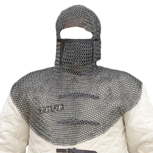 Medieval Inspired Chainmail Coif Armor Functional Replica