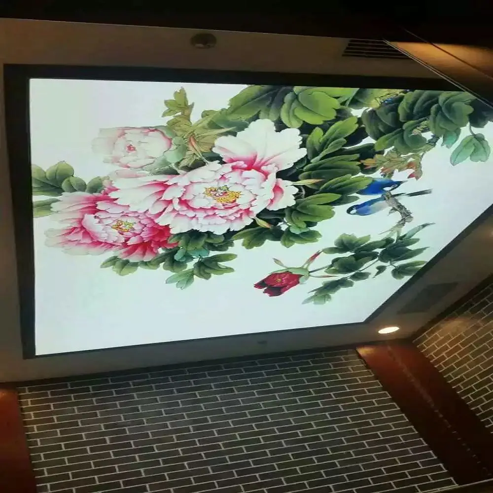 Decorative Films MSD PVC Foil Stretch Ceiling Fabric Film Interior False Pop Ceiling Flower Printed Ceiling
