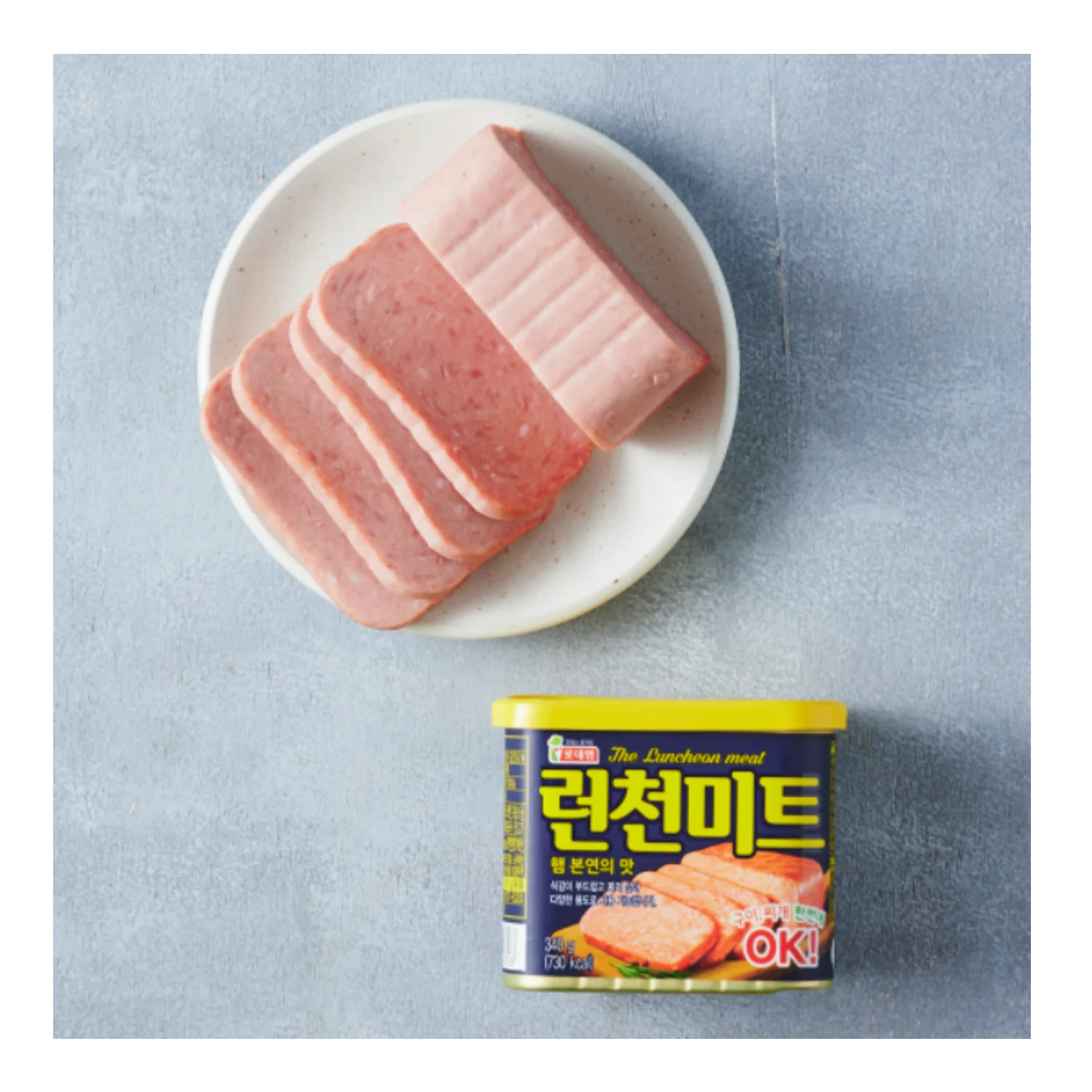 
Canned meat Lotte foods Luncheon meat 340g pork luncheon meat canned Korea brands 