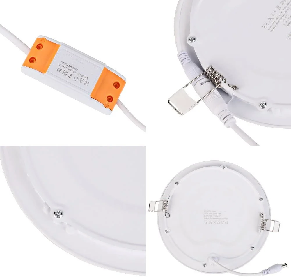 Ultrathin Slim Recessed Aluminum LED Panel Ceiling Lighting 6W-18W 6" 12" 170mm IP44 Modern Design SHCET