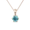 Ciondolo in Ottone Placcato Oro Rosa 18k - Topazio Blu