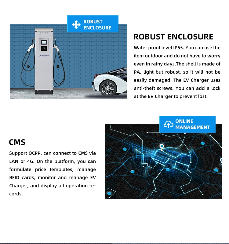 Bluesky 44kw Ac Ev Charger Car Charging Station Floor-mounted Pos ...