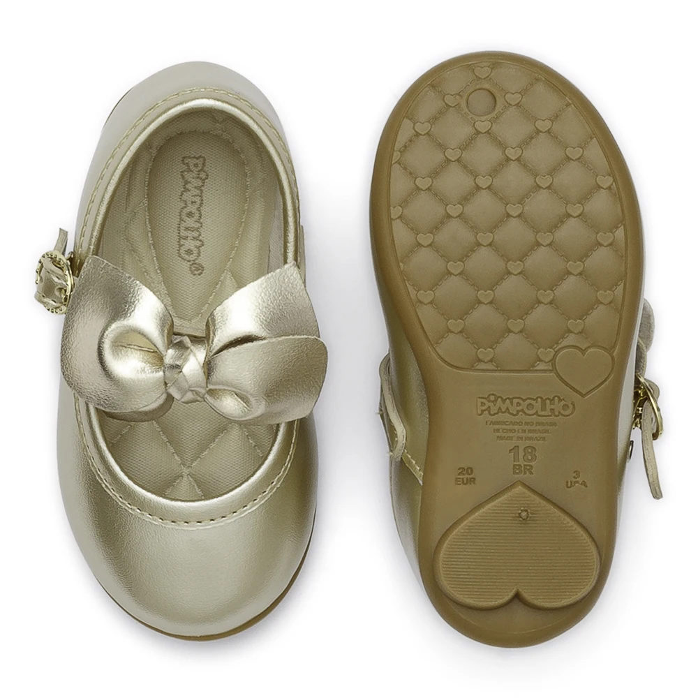 Golden Baby Girl Shoe Buckle Strap Closure Spring Autumn Comfortable