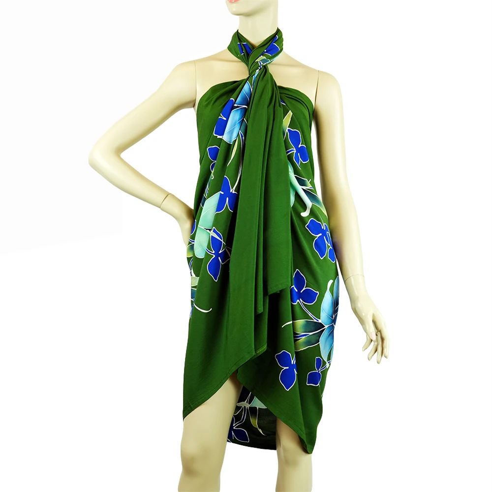 Green Malaysian Hand Drawn Batik Cotton Pareo - Buy Malaysian Batik ...
