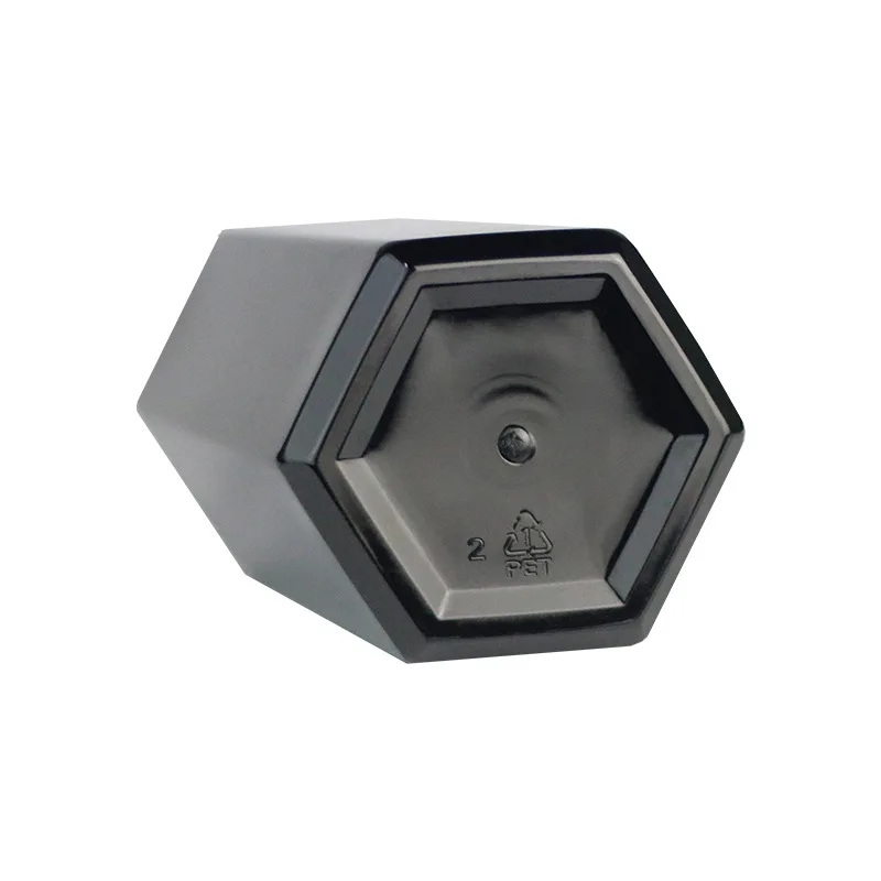600ml Customizable Press Pump Shampoo Shower Gel Refillable Plastic Bottle Black Special-shaped Pentagonal Body Milk Pet Bottle