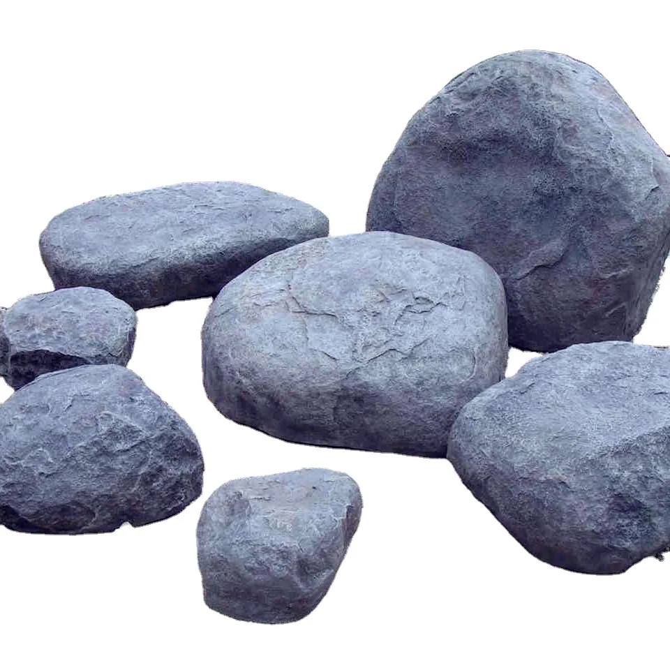 Set of Four Best Export Quality Artificial Clay Rocks Polished Landscaping Stone Decorative Stones for Garden Grouped Rocks
