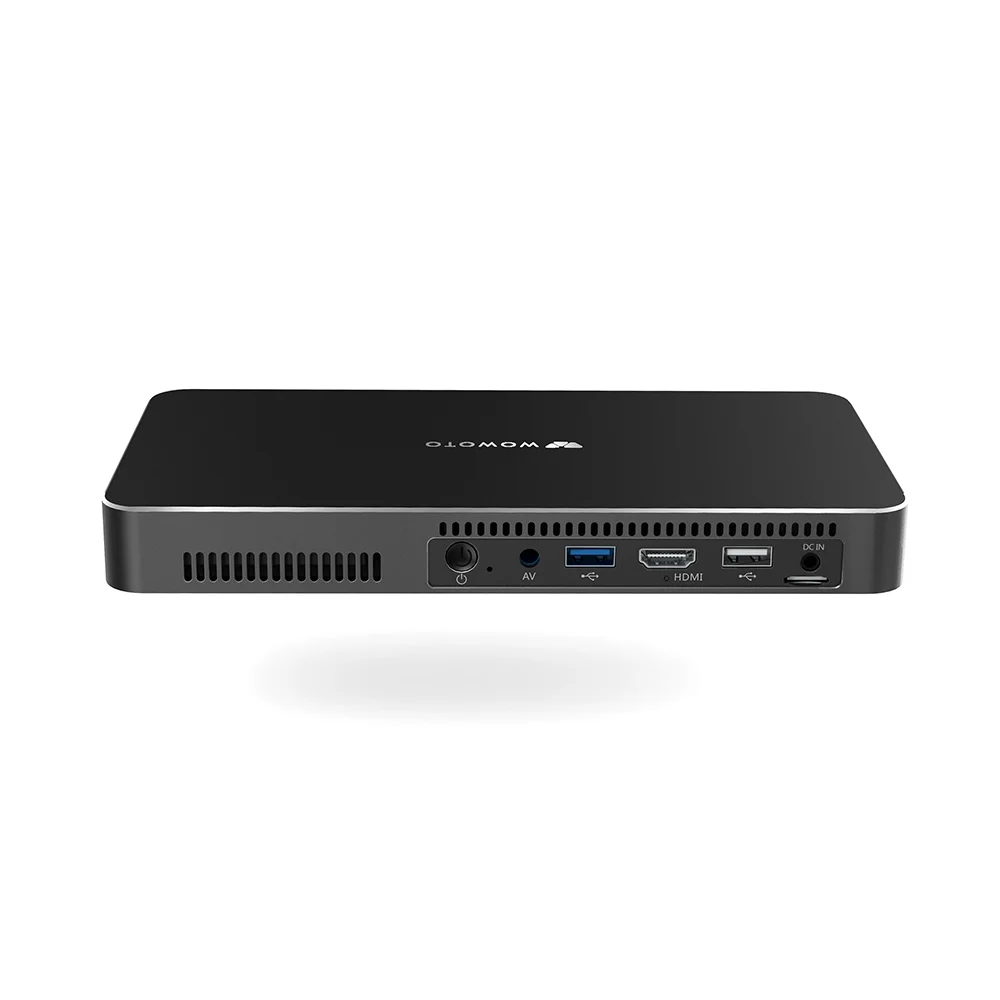 WOWOTO 3D Video Smart LED DLP Projector Black 2000lumens Battery Powered Digital Projector Dual Band WIFI Home Theatre Projector