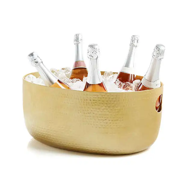 Source Antique Gold Wine Cooler With Handle Large Champagne Ice Bucket and  Wine Tubs For Bar and Restaurant Supply in Wholesale Price on m.