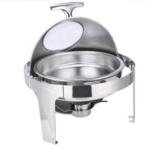 Round glass cover buffet chafing dish Buffet warmer for hotel and restaurant