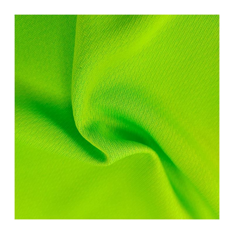 Флуоресцентная зеленая ткань полиэстер Джерси ткань птичий глаз вязаная ткань