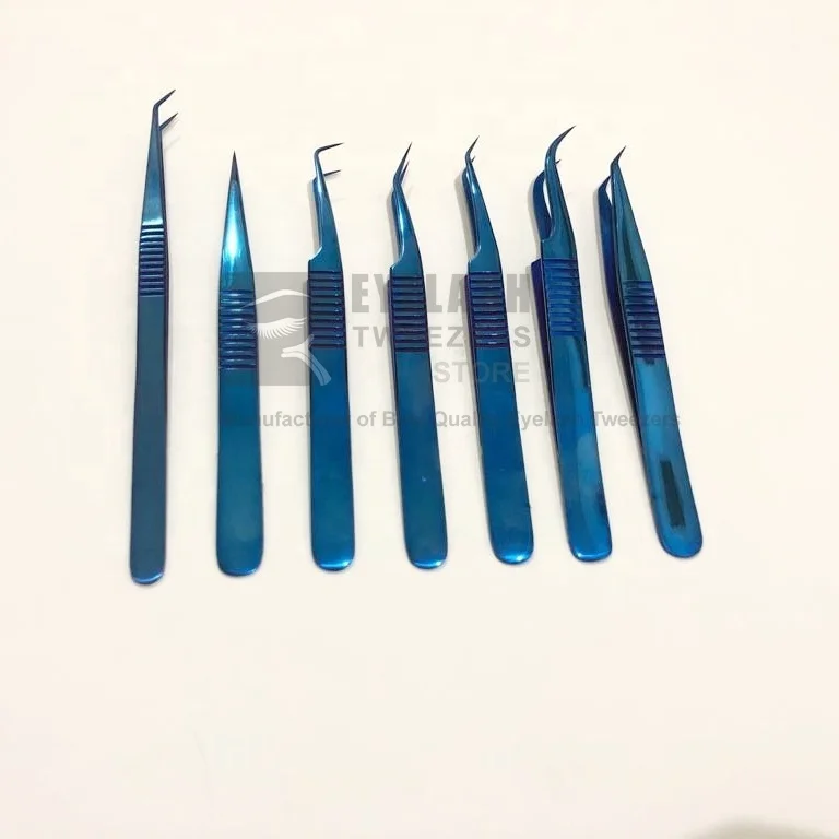 Eyelash Extension Tweezer Blue Plasma Stainless Steel Anti Static High Quality Wholesale Dumont