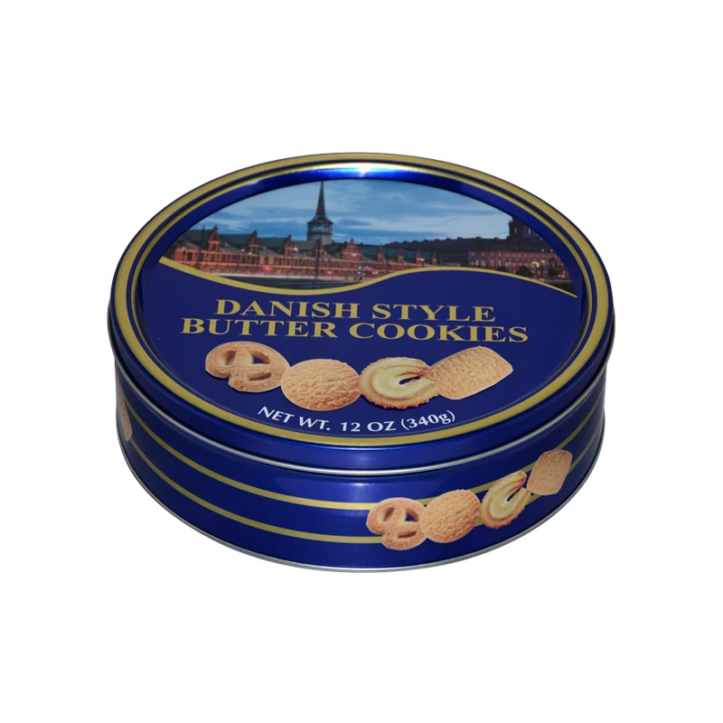 Custom Printed Design Biscuit Tin Can Cookie Tin Canister Box