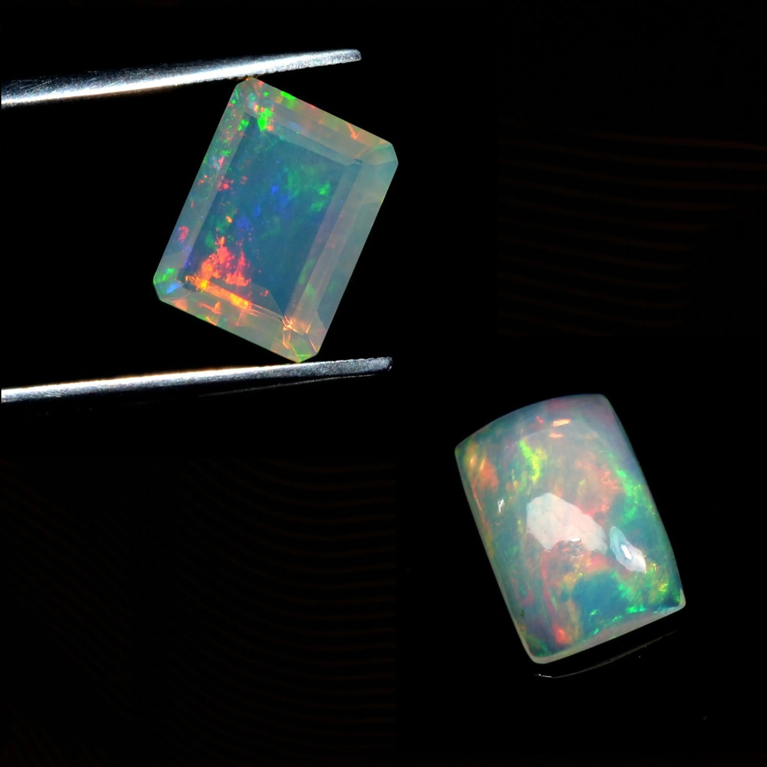 Destellos De Color Piedra Preciosa Gema Redondas de cabujón de 10mm Natural Blanco Opal
