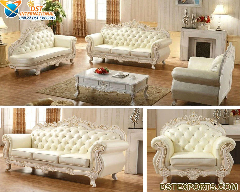 Argento Intagliato Divano Set for Living Room Tradizionale Indiano