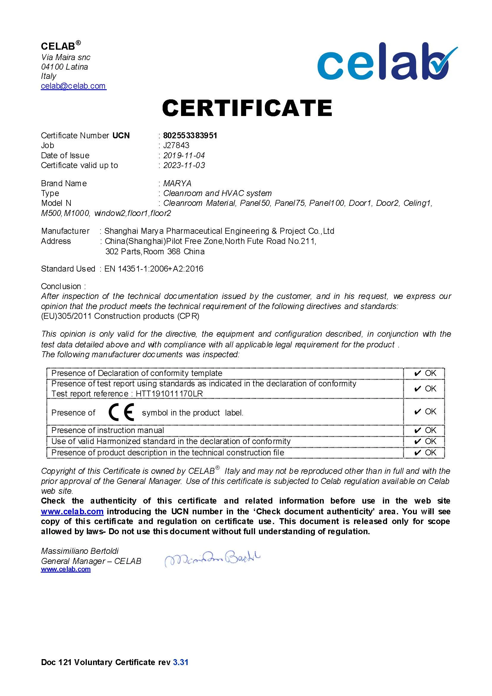 Class100 Pharmaceutical/Hospital/Laboratory Clean Room Turnkey Project