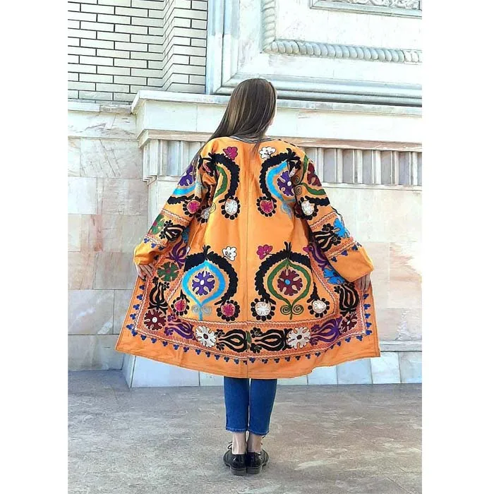 plus size embroidered coat
