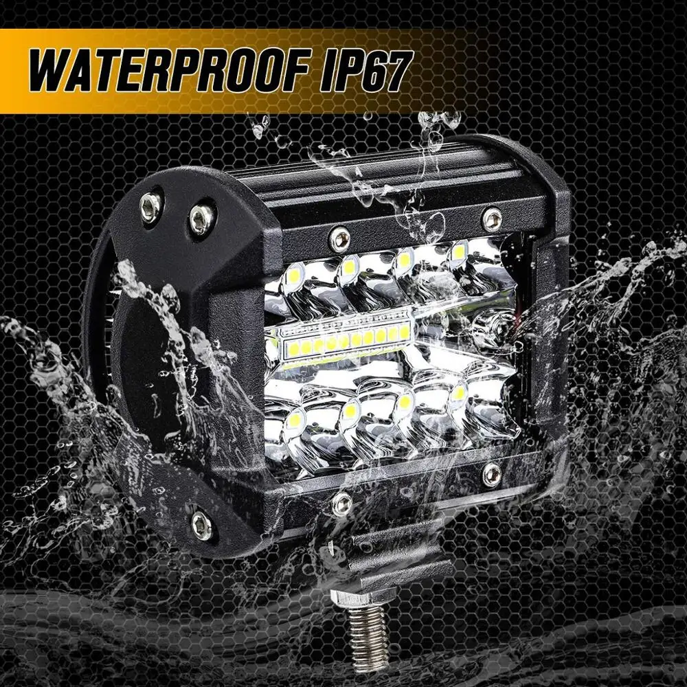 60 Вт 4 дюйма 20 светодиодов рабочие Водонепроницаемые светодиодные фары прожектор точечный луч для работы вождения внедорожника лодки автомобиля трактора грузовика 12 В 24 В