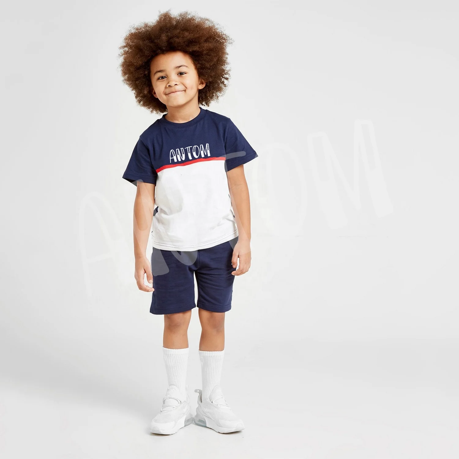 MYT New Kids T shirt And Shorts Set Colour Block Infants 