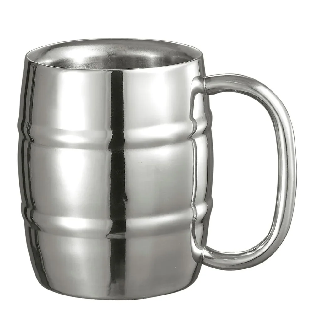 Stainless Steel Earthenware Beer Mug Insulated Porcelain Stainless