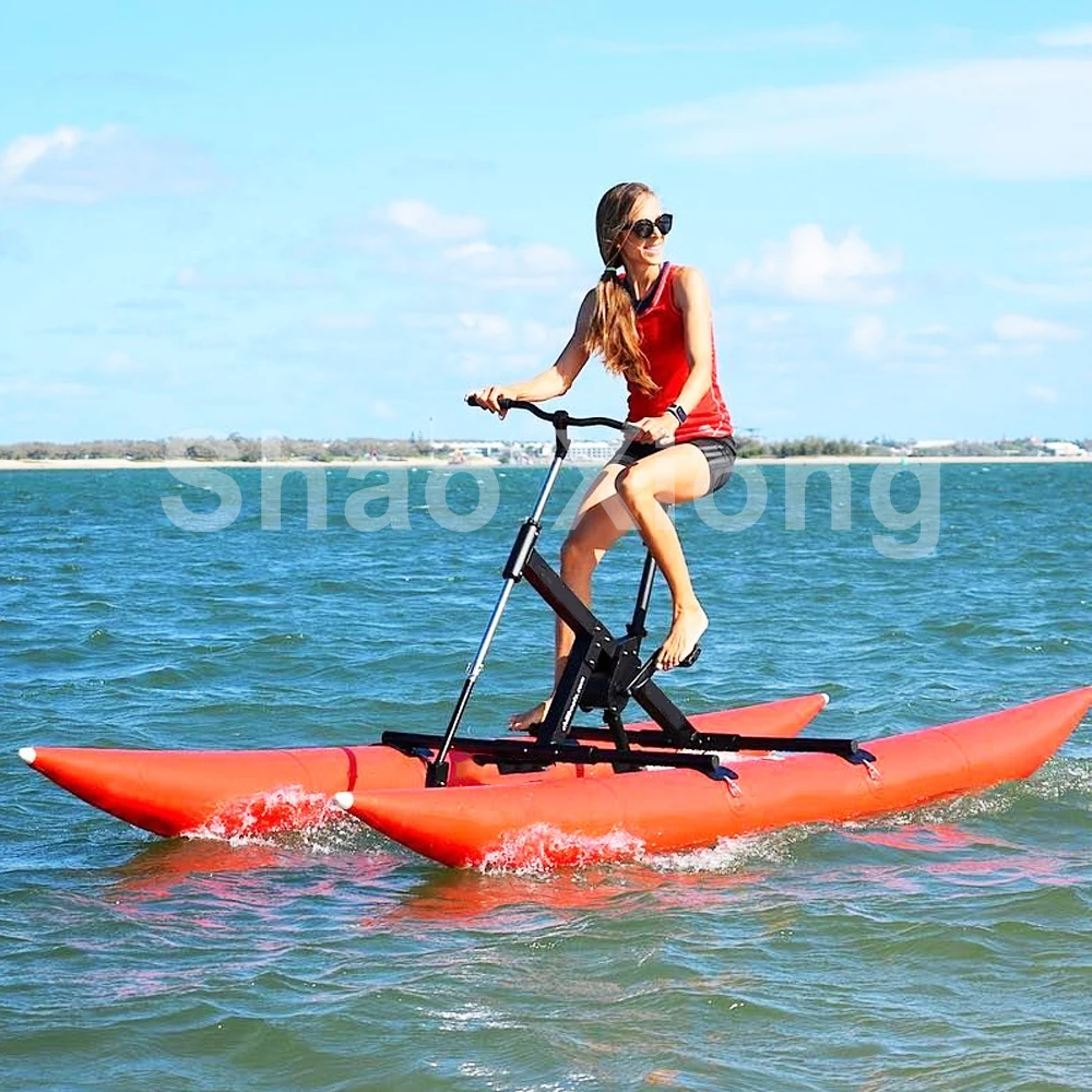 Water bike. Водный велосипед. Одноместный Водный велосипед. Водный велосипед на надувных понтонах. Водные педальные велосипеды.
