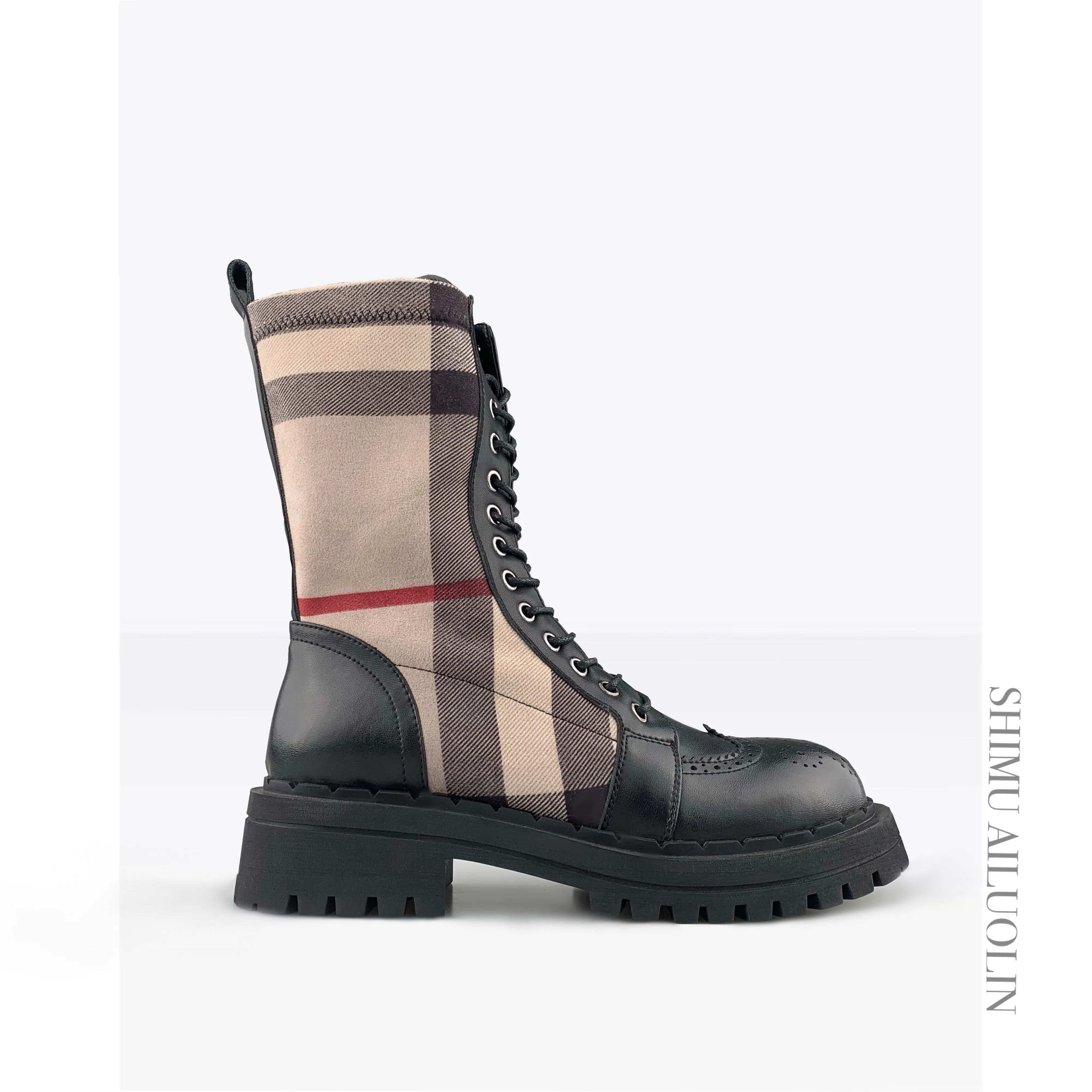 mid calf lace up boots for women