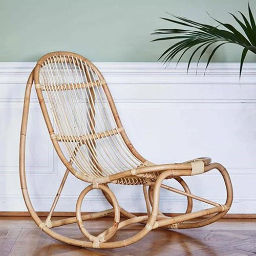 Natural Rocking Chairs for Adults Indoor and Outdoor Garden Home Living  Room Furniture Rattan Rocker Arm Chair