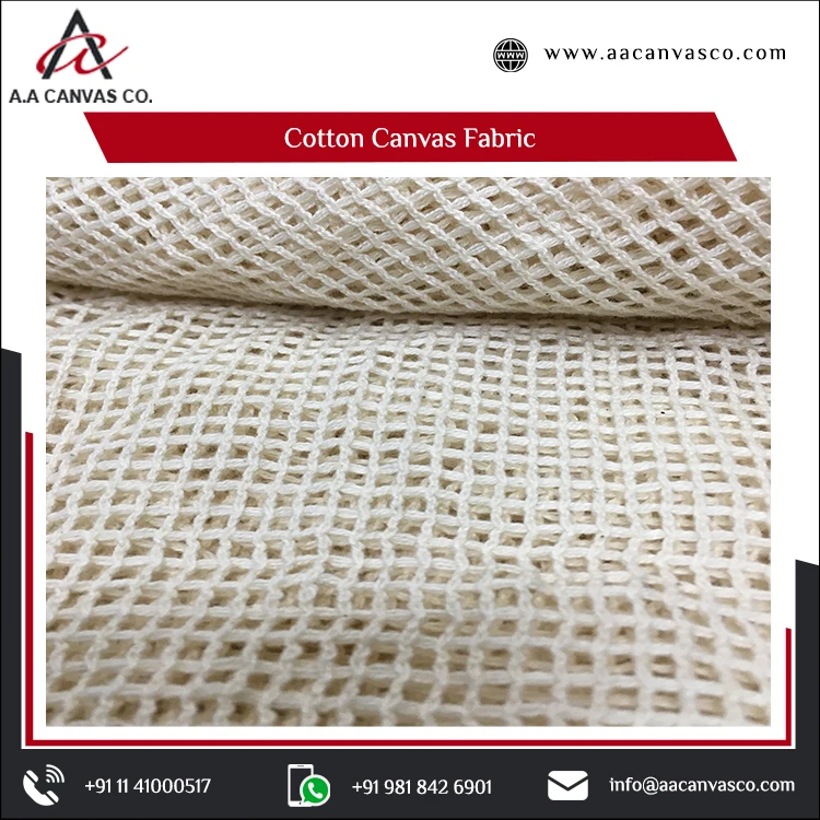 New Woven Organic Lightweight Cotton Canvas Mesh Fabric-High Quality for Home Decor & Bags