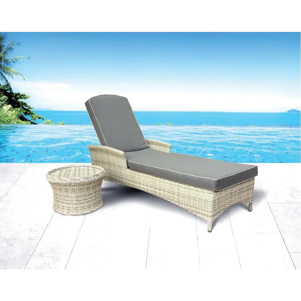 plastic rattan sun lounger