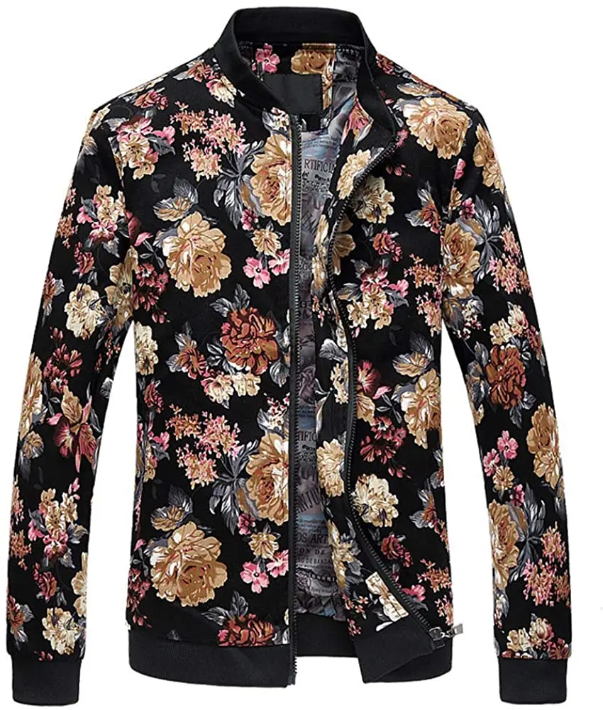 Source Custom fashion floral print bomber jacket bomber jacket for