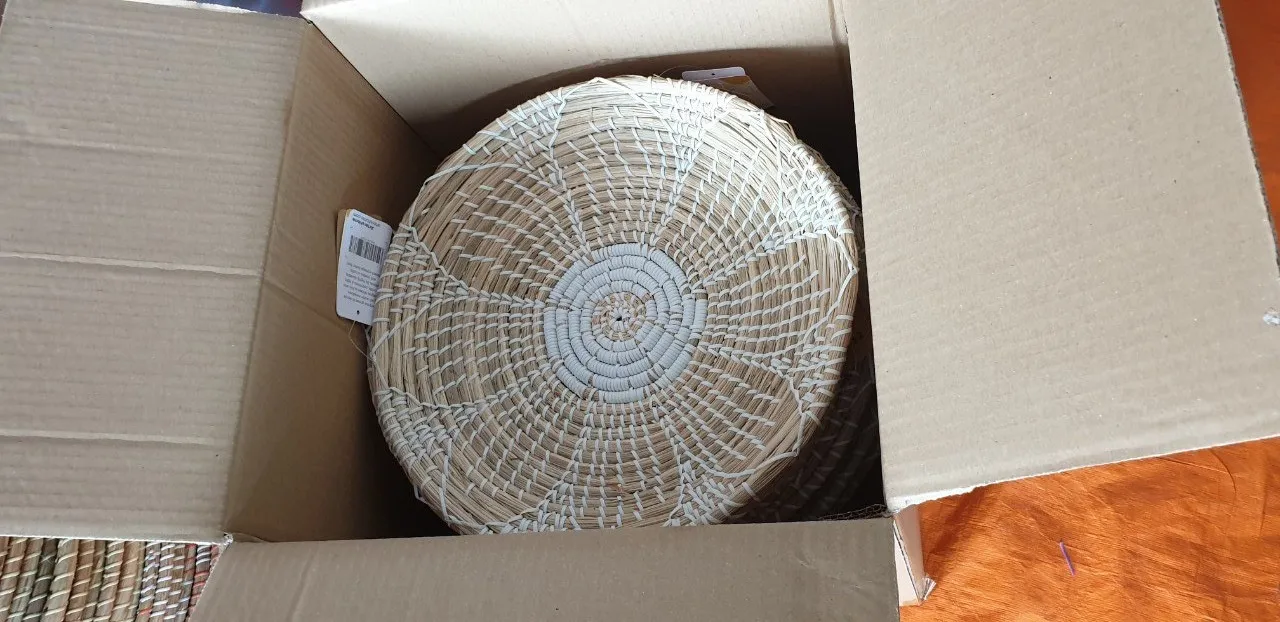 Handmade Hanging Wall Basket Decor Set Of 3 Hand Woven Seagrass Boho