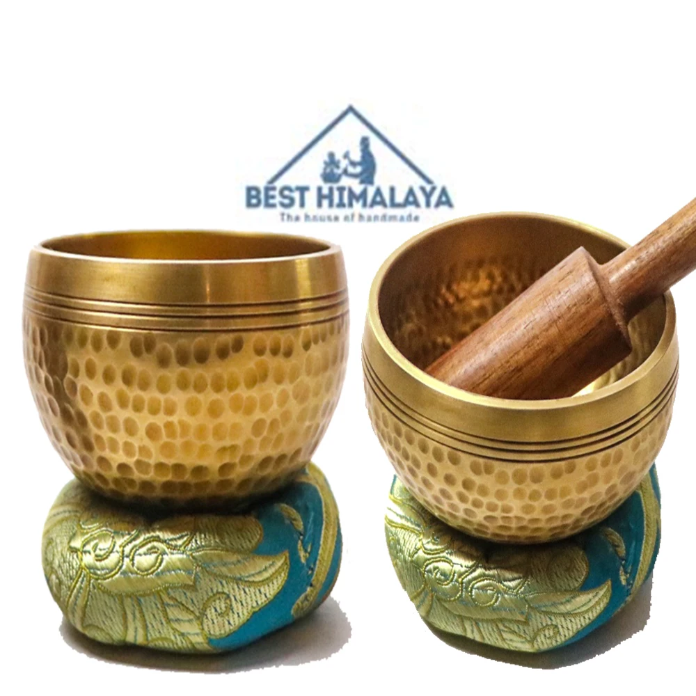 Tibetan Hand Hammered Seven Metal Alloy Singing Bowl Mallet Cushion ...