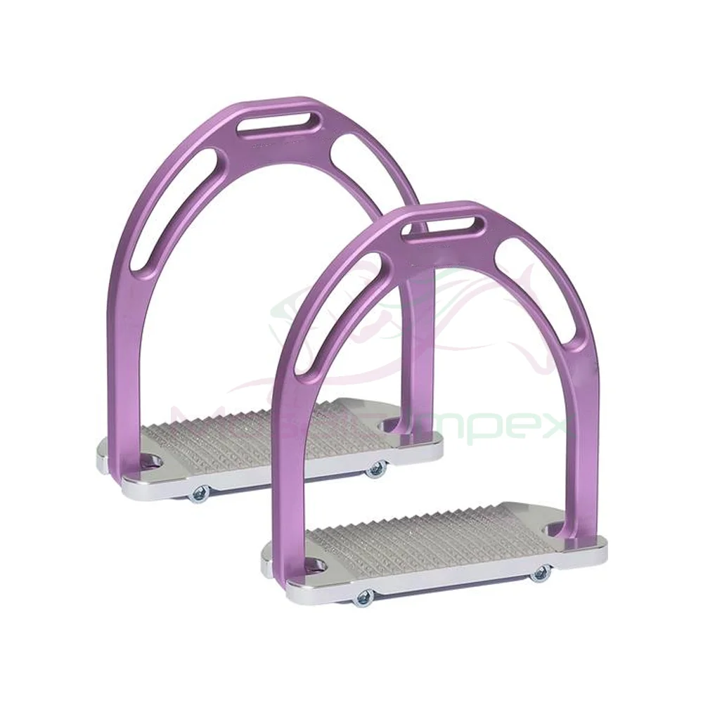 Adjustable Aluminum Horse Stirrup With Rubber Foot Pad Lightweight