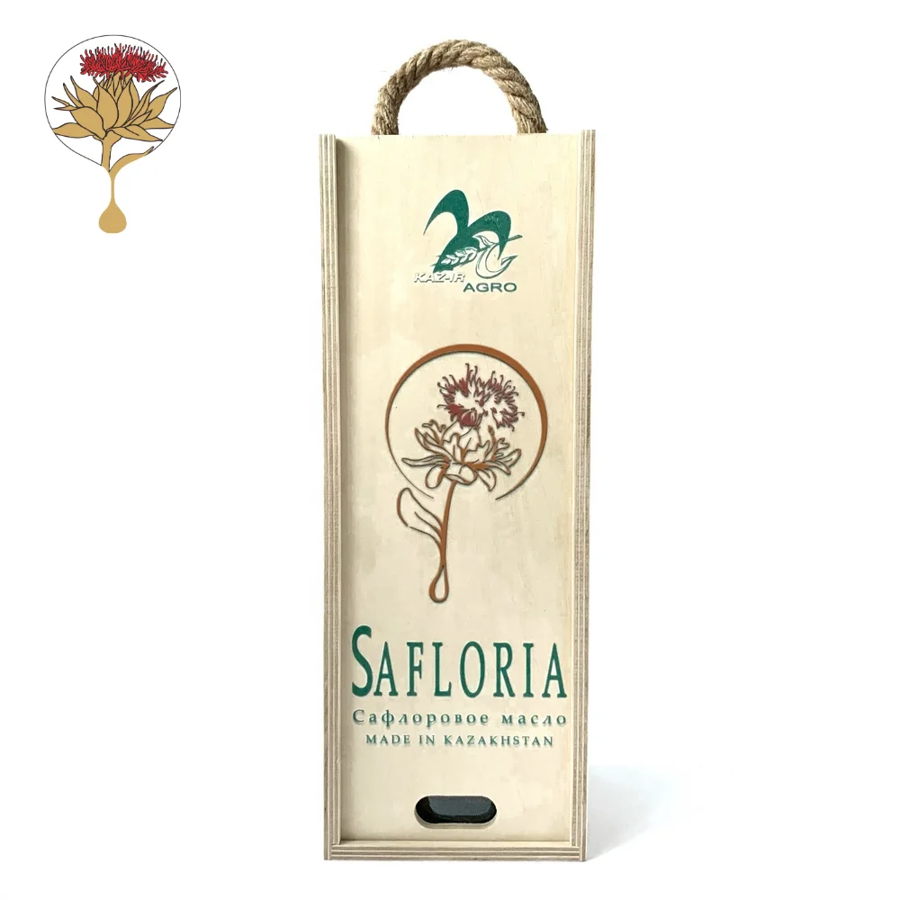 Wood gift Box for Safflower Oil Safloria Wood Boxes for Gift Pack Food Oil