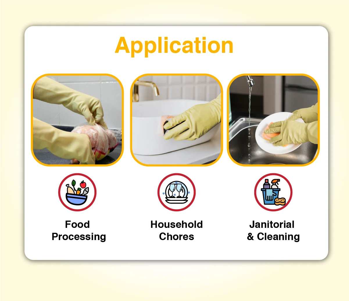 Made Unlined Chlorinated Skin Color Latex Gloves Hautfarbe Food Service