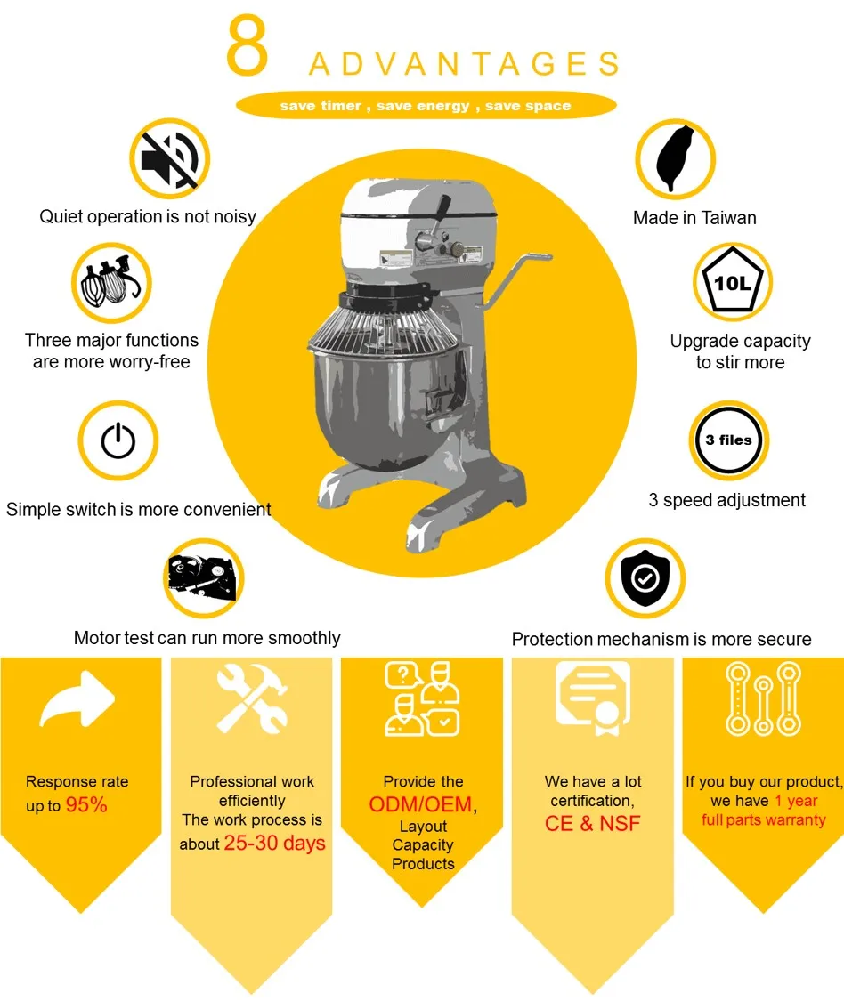 20 Liter Food Mixer Bakery Heavy Duty Cake Mixer Pizza Dough