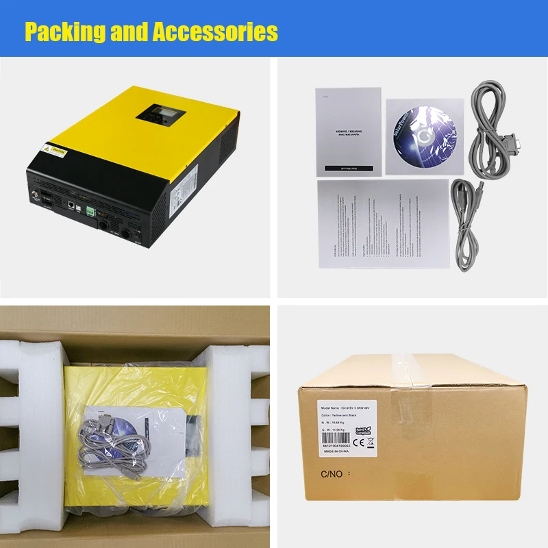 SUNMART Power on Grid Off Grid 5KW 450Vdc Hybrid 5Kva 80A 48 Volt Sun Solar Systems Inverter