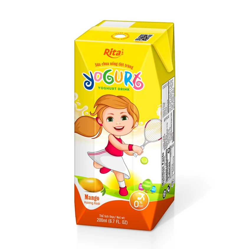 200ml Blueberry Yogurt Drink for Kids Puree in Box Packaging From Vietnam Beverage Supplier