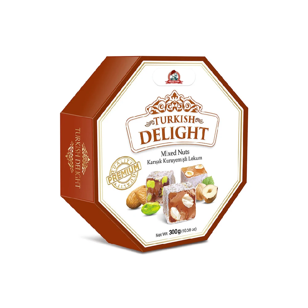 Top Quality Delicious Mixed Nuts Turkish Delight 300g Ready to Ship From Manufacturer Delight