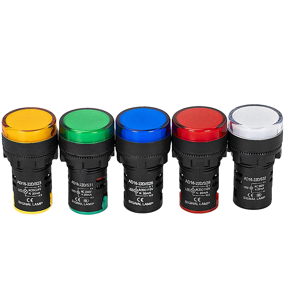 AD16-22DS AC/DC 12V 24V 110V 220V Светодиодные Красочные флеш панель световой индикатор 22 мм светодиодный сигнальная сигнальные лампы с винтовыми зажимами
