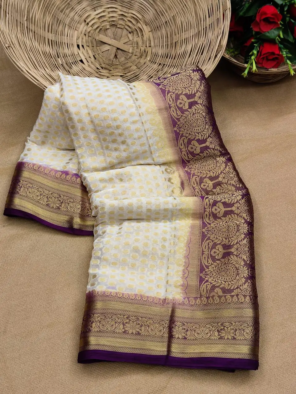 Khadi Georgette Banarasi Silk Handloom Saree Buy Pure Khadi Handloom Georgette Banarasi Silk