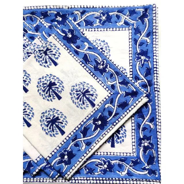 Cotton Indian Style Theme Dining Table Mats and Napkins Set of 6 Place-mats Trending Kitchen Towel Dinning Table Cover Runner