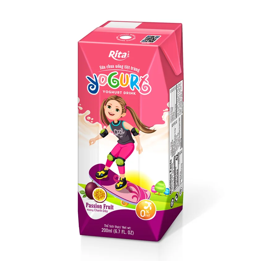 200ml Blueberry Yogurt Drink for Kids Puree in Box Packaging From Vietnam Beverage Supplier