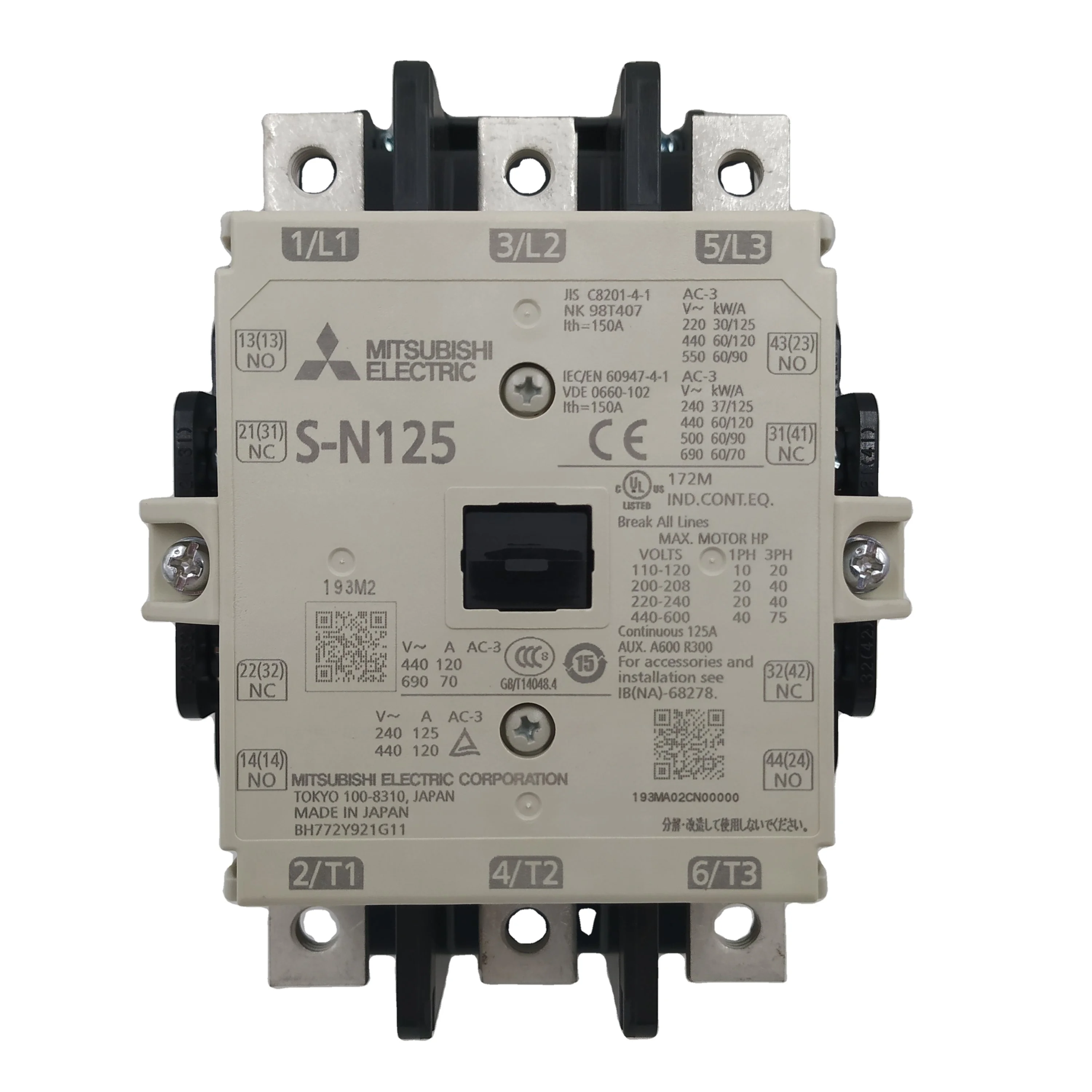 Mitsubishi Magnetic Contactor Ms-n Series Ms-n Series Magnetic Contactor  S-n125 200-240 V 50hz/60hz - Buy Mitsubishi Magnetic Contactor S-n220  S-n300 S-n400 S-n600 S-n800 S-n125 200-240 V